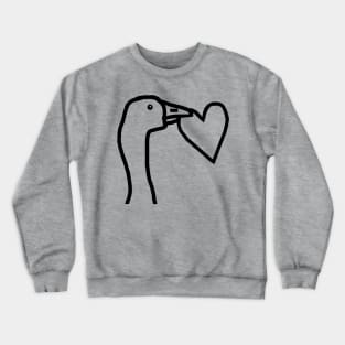 Portrait of a Gaming Goose Stealing a Heart Valentines Day Line Drawing Crewneck Sweatshirt